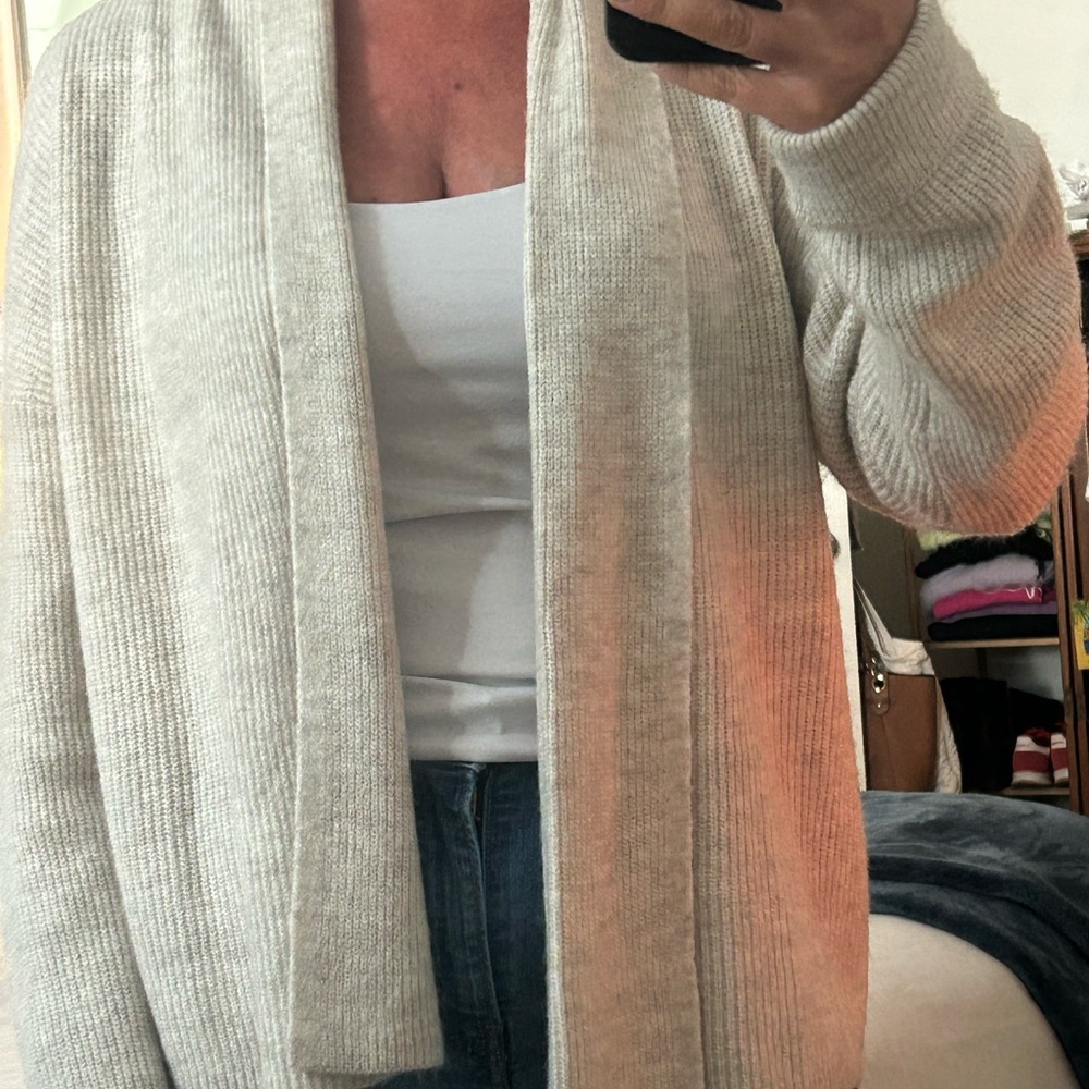 Banana Republic Light Gray/beige Open-Front Cardigan